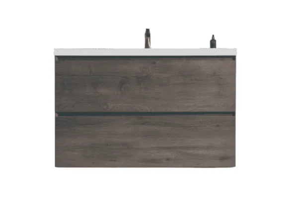 May 41" Freestanding Vanity with Melamine Oak and White Counter top with Single Sink