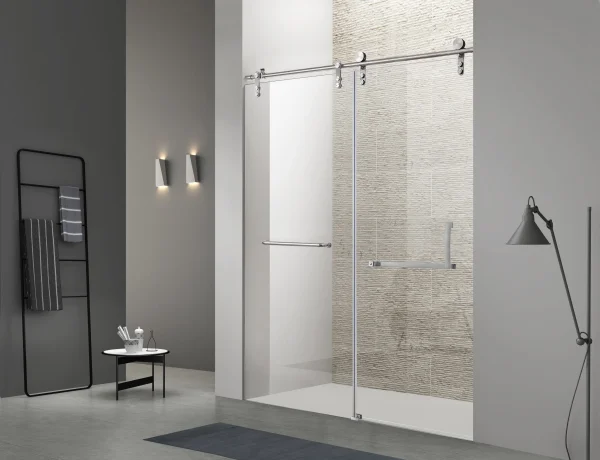 Round Tube Black & Gold Shower Door 60" Item no. ASE-210