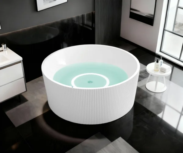 White Acrylic Bathtub With Circular LED Strip ASE-C-4270-150