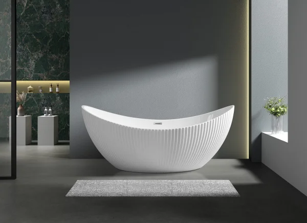 Modern Glossy White Acrylic Bathtub ASE–C-4300-18-W