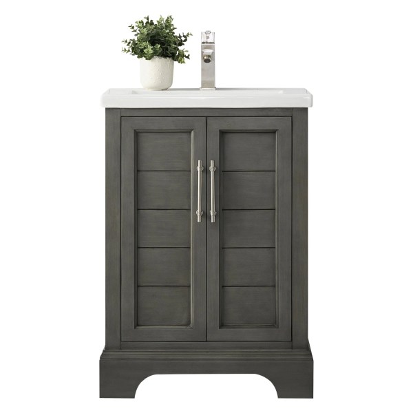 24" Single Sink Freestanding Bath Vanity with Stone Top CVE24