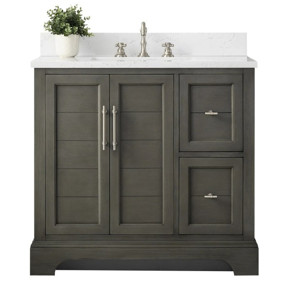 36" Single Sink Freestanding Bath Vanity with Stone Top CVE36
