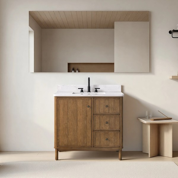 36"x22"x34" vanity with engineering stone top
