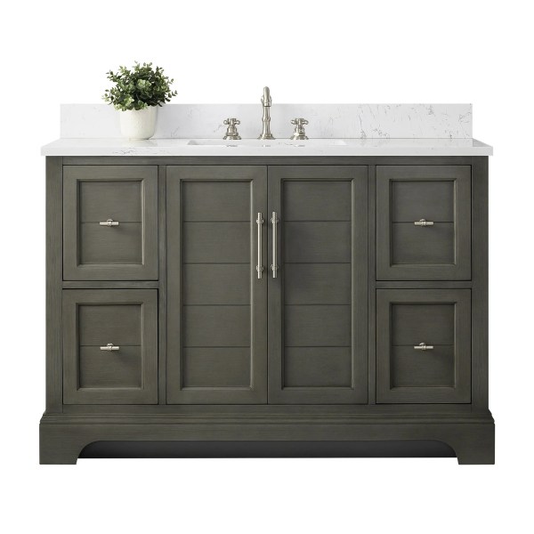 48" Single Sink Freestanding Bath Vanity with Stone Top CVE48