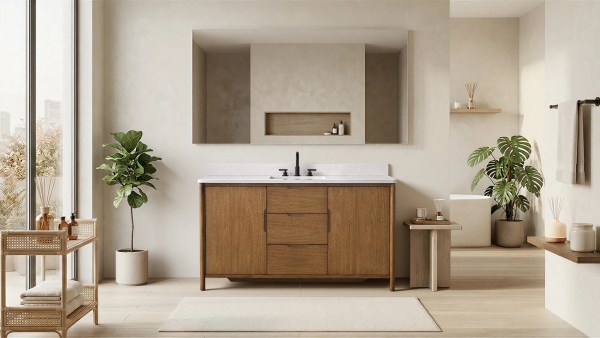 60"x22"x34" vanity with engineering stone top