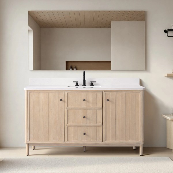 60"x22"x34" vanity with engineering stone top
