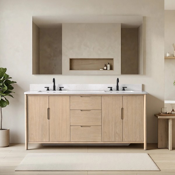 72"x22"x34" vanity with engineering stone top