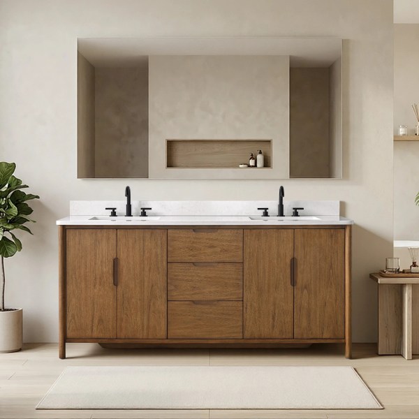 72"x22"x34" vanity with engineering stone top