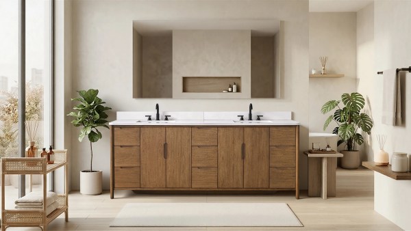 84"x22"x34" vanity with engineering stone top