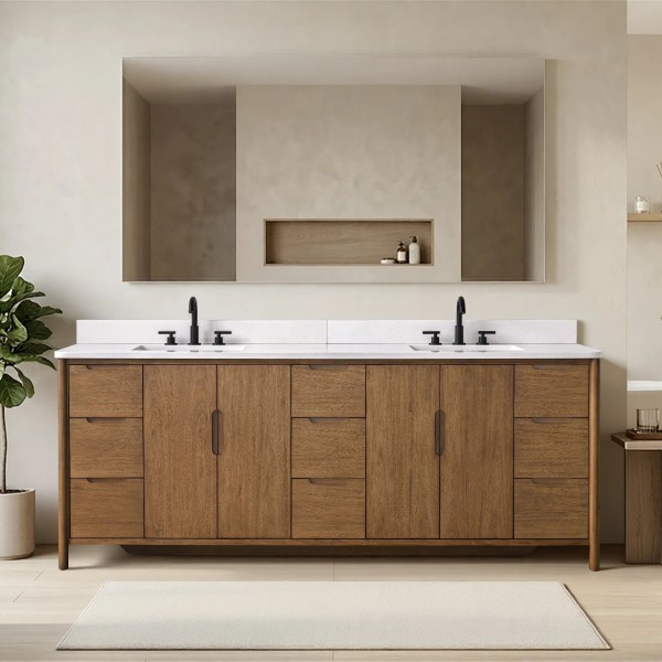 84"x22"x34" vanity with engineering stone top