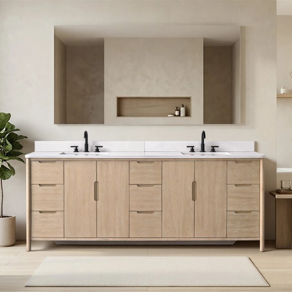 84"x22"x34" vanity with engineering stone top