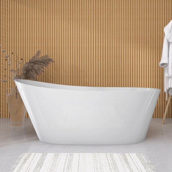 Glossy White Slipper Free Standing Acrylic Bathtub 59″ <br> Item no. 329